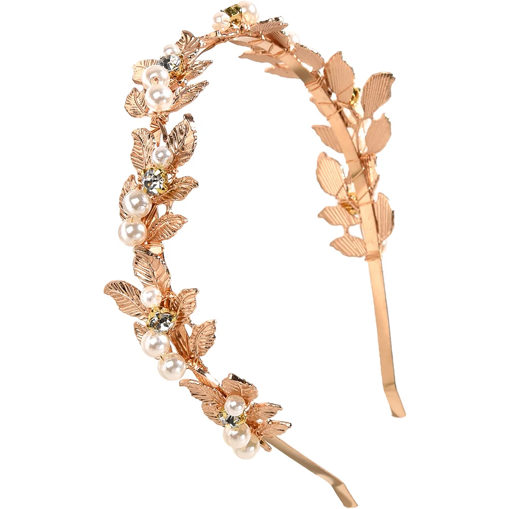 

Bride Hair Accessory Golden Headband Bridal Accessories for Women Leaf Wedding