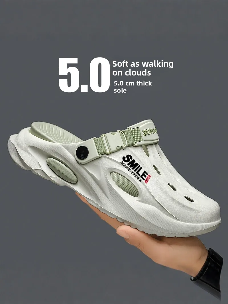 Men's 2026 New Summer Anti-Slip Outdoor Wear Thick Bottom Toe Cover Slippers Casual Sports Driving Dual-Purpose Sandals