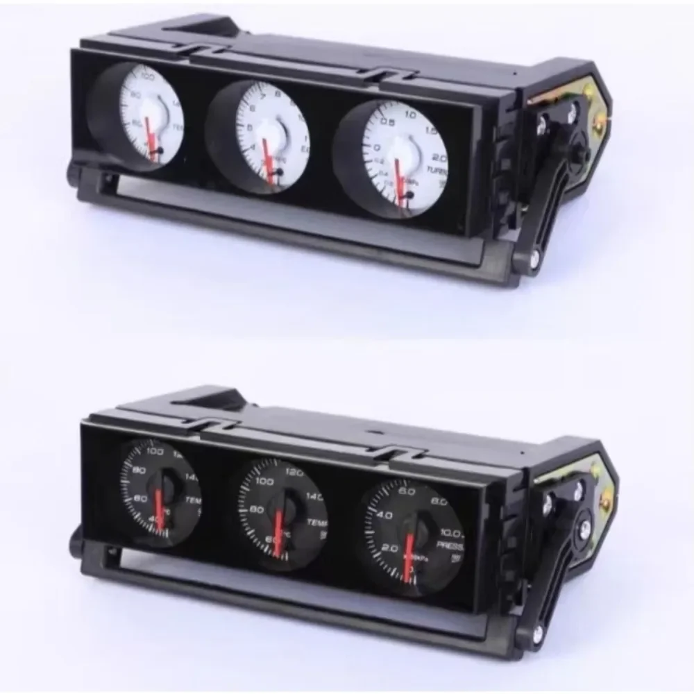 Universal Car Gauge 3 in 1 Triple Water Temp Oil Pressure Turbine Meter Black&White Face Available