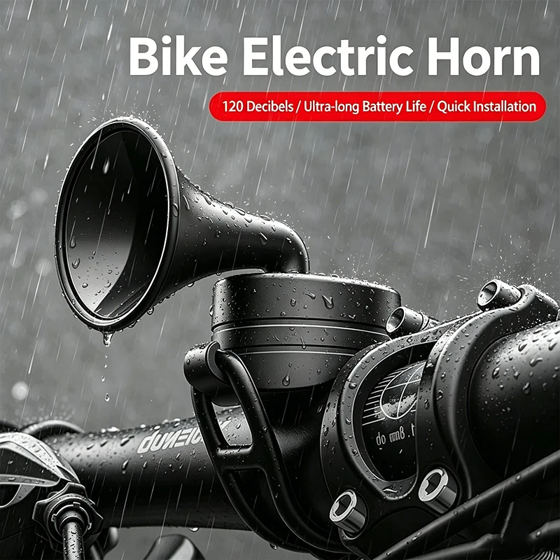 Bocina Impermeable IP4X para Bicicleta de Montaña, 120 db, con Batería/Cargador, Campana para Bicicleta, Scooter Infantil, Cochecito de Bebé, Bocina para Patinete de Equilibrio