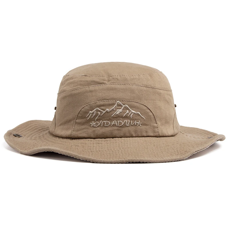 CNTANG Summer Outdoor Bucket Hat Men Cotton Jungle Fishing Hat  Hiking Travel Panama Cap Beach Sun Protector Caps For Men's