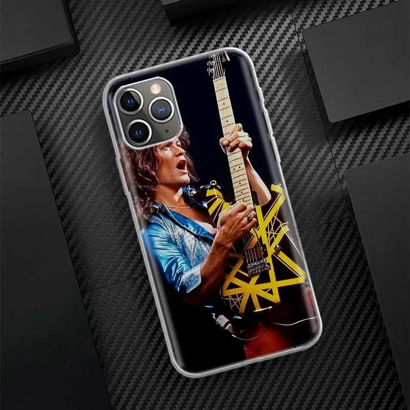 Eddie Van Halen Graphic Guitar Silicon Call Phone Case For Apple iPhone 16 15 14 11 Pro Max 13 Plus 12 Mini 7 8 + X XR XS SE Cov