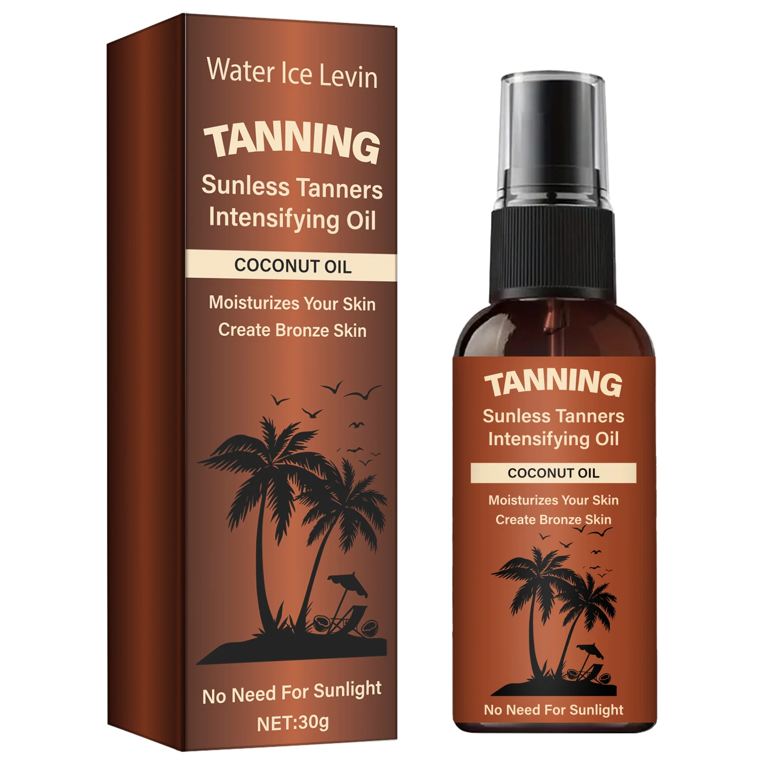 لوشن تسمير البشرة بدون شمس وزيت مكثف بزيت جوز الهند - توهج برونزي طبيعي، يرطب بالكولاجين وحمض الهيالورونيك