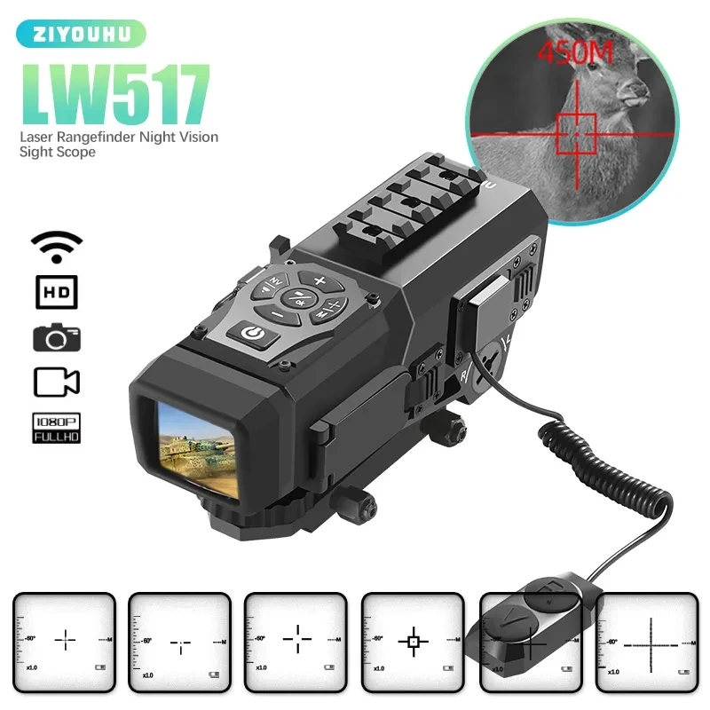 

The New LW517 Laser Ranging Night Vision High Magnification HD Screen Infrared Telescope Low Light Night Vision Hunting Target