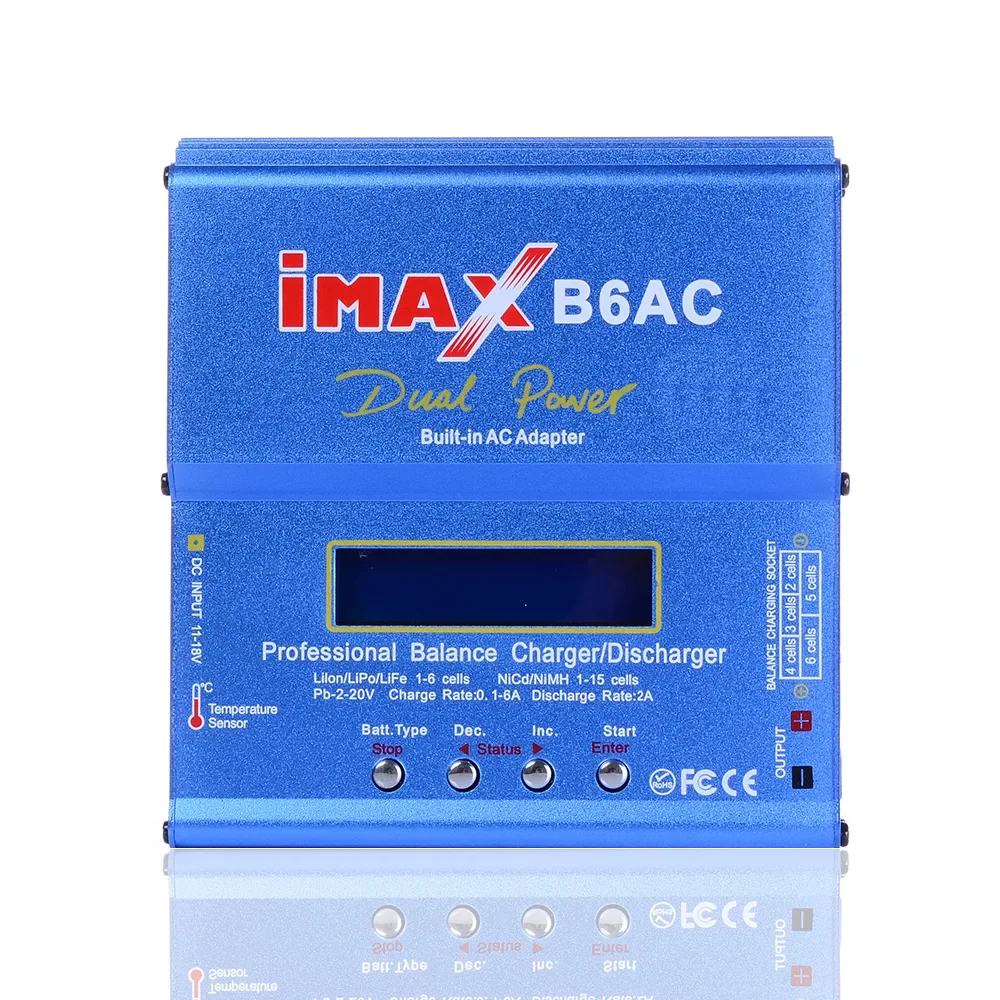 EU Version T Plug IMAX B6AC 2-6s 80W 6A Balance Charger Intelligent Lithium Battery Model B6 Charger