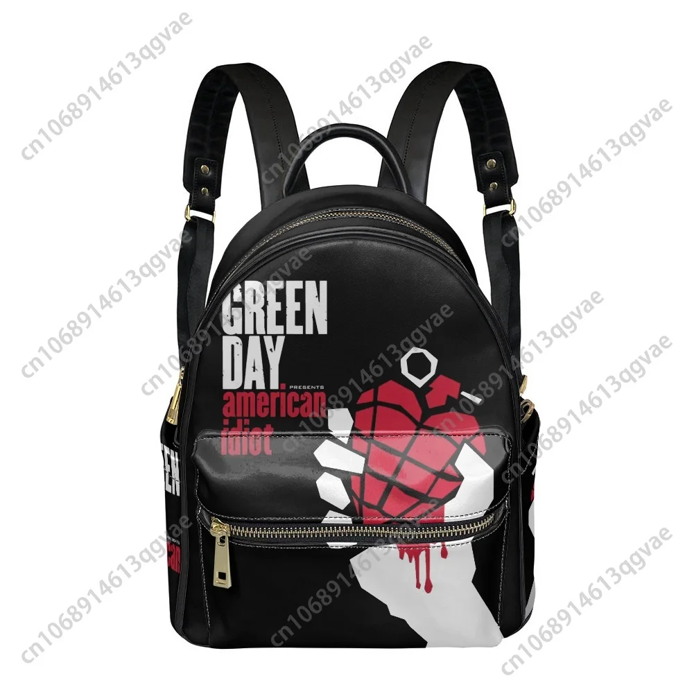 Green Day Punk Rock Band Backpack Womens Men Personalized Double Shoulder Bag Business Travel Bookbag Rucksack Gift Daypack