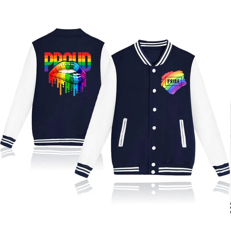 Fashion New LGBT Pride Jacket Coat Fashion Casual Long Sleeve Sweatshirt Women Men Baseball Jacket