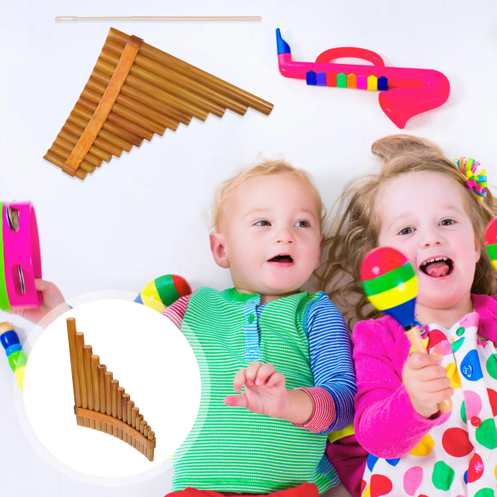 

1 Set 15-Pan Bamboo Pan Flute For Beginners Portable Wooden Musical Instrument Gift Educational School Instrument Tone Tube Safe
