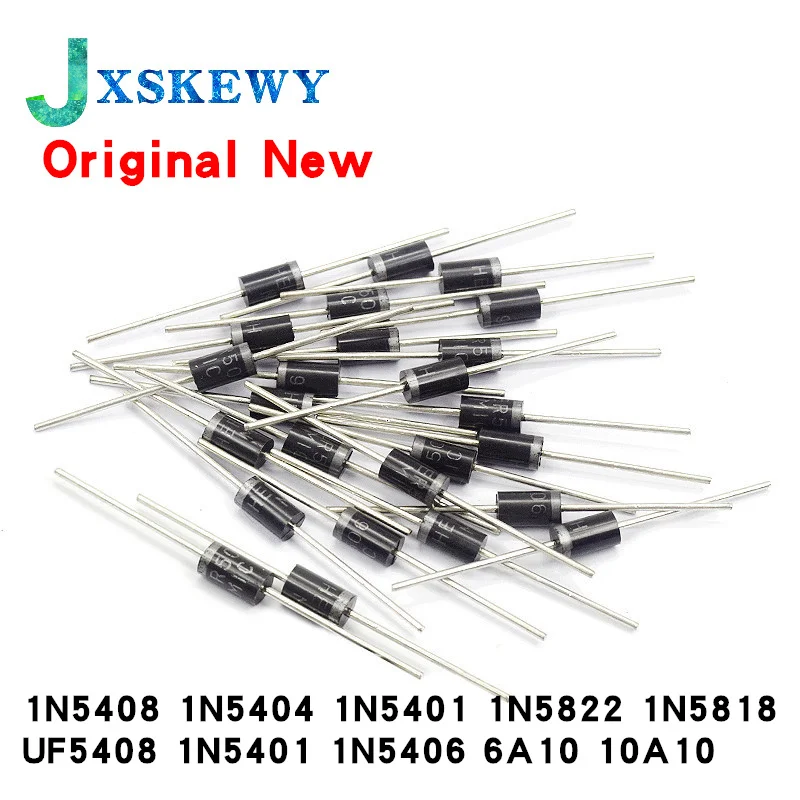 20Pcs Rectifier Diode 1N5408 1N5404 1N5401 1N5822 1N5818 UF5408 1N5401 1N5406 6A10 10A10 DO-27