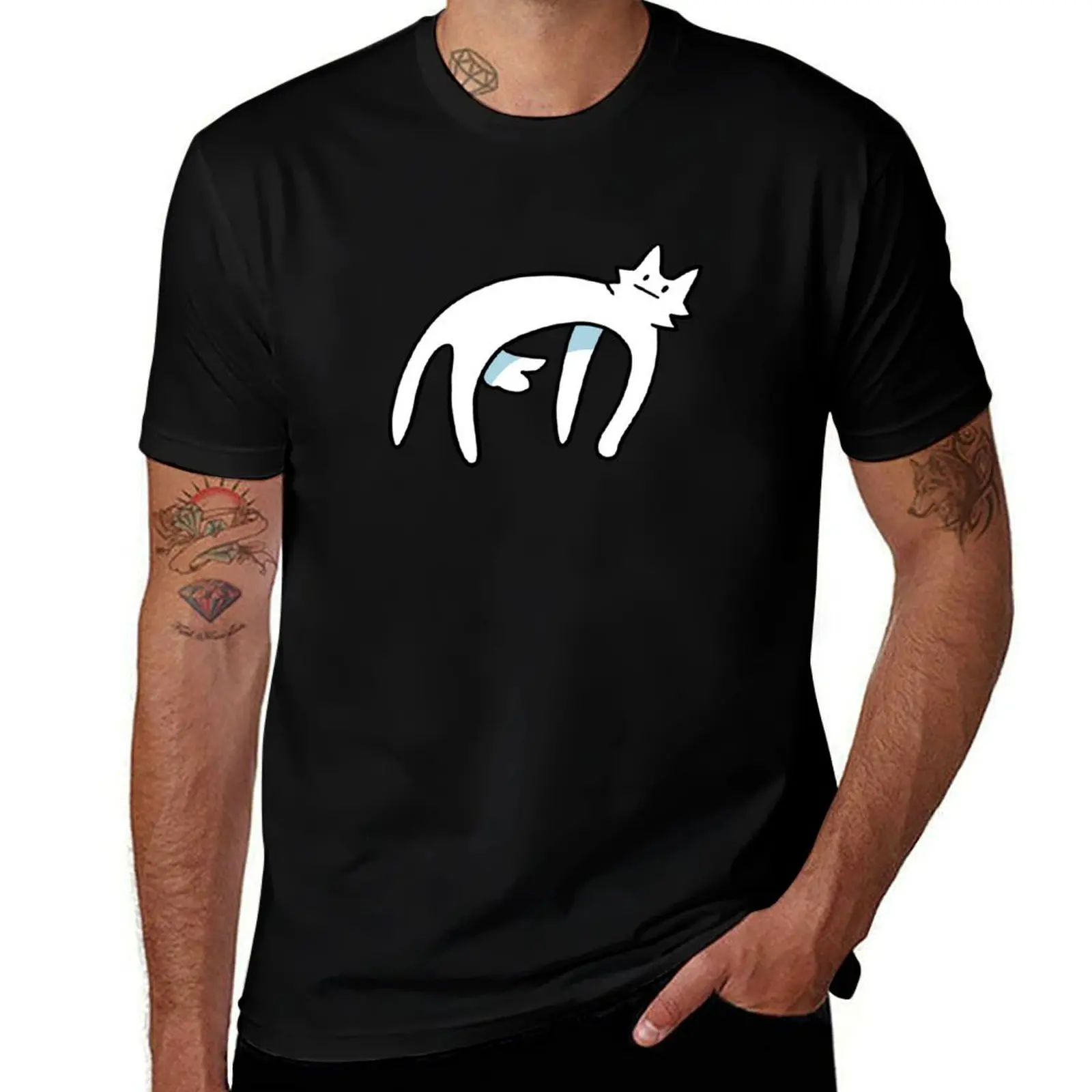 

Wonky Backward Bending Cat T-Shirt Clothing summer clothes summer top Man t-shirt men clothing