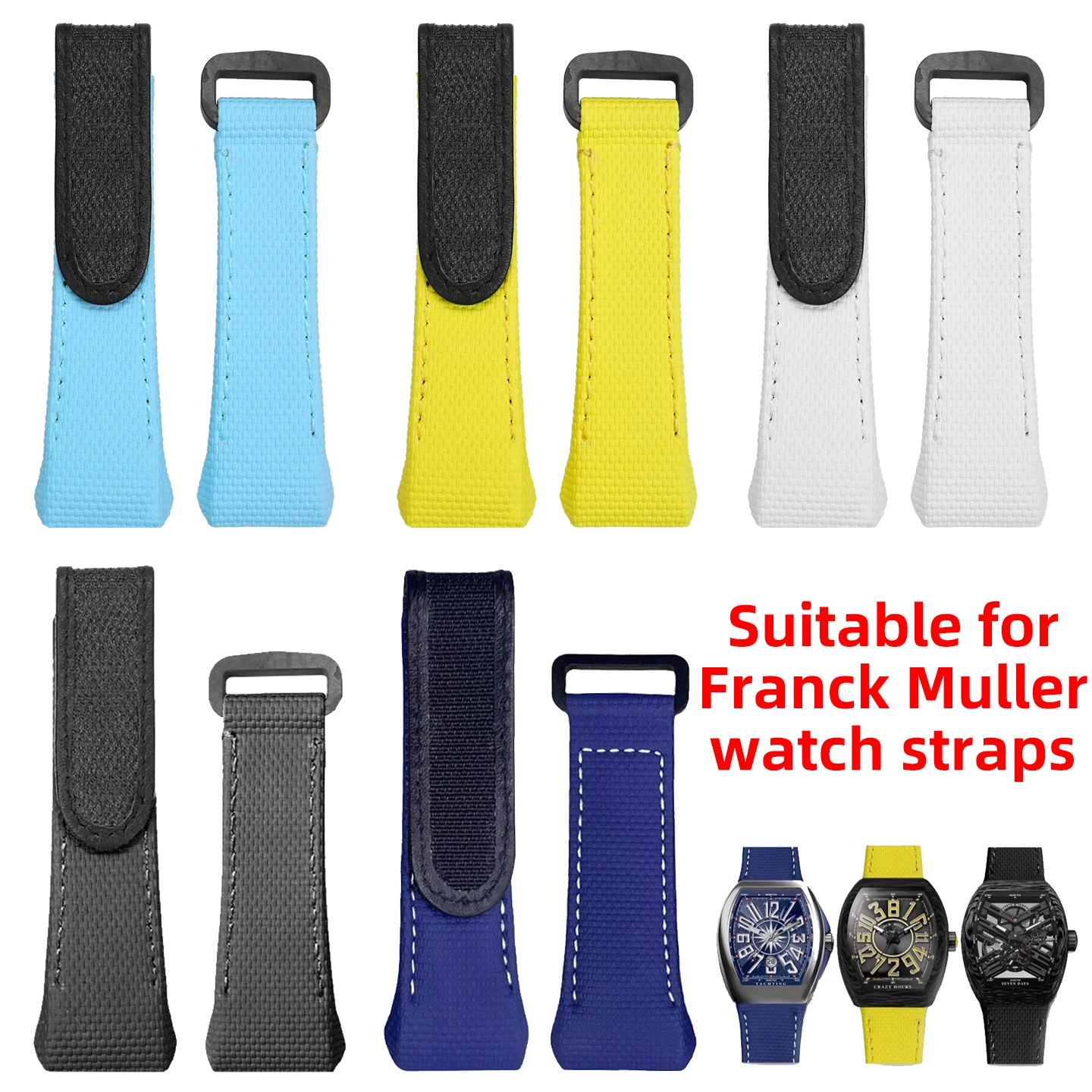 ل فرانك مولر V45 فلوروروبر حزام مقاوم للماء V32 V41 خاص الإفراج السريع ساعة جلدية سلسلة الرجال FMK الشريط الرياضي