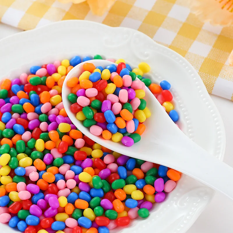 100 Uds. Pastel de frijol de Chocolate falso, frijol de caramelo, modelo de postre, escena de cocina, accesorios decorativos DIY para alimentos, decoración del hogar