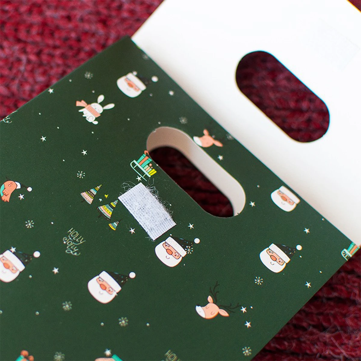 صندوق هدايا عيد الميلاد بسعة كبيرة ، كيس حلوى ، حقيبة مرافقة بغطاء محمول ، لوازم العطلات ، 5 * #2