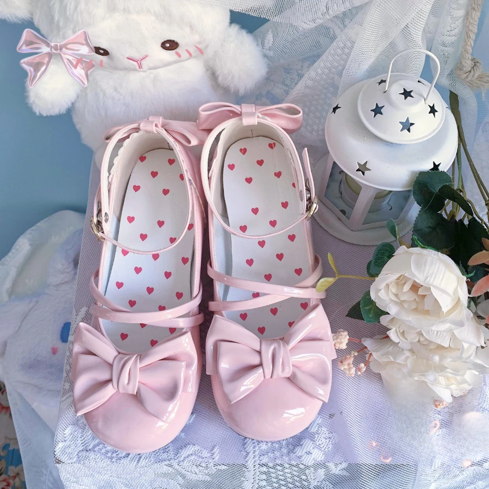 

Kawaii Lolita Platform Women's Shoes Flats Cute Mary Jane Round Head Shoes for Women Casual Sweet High Heels Pumps Japanese