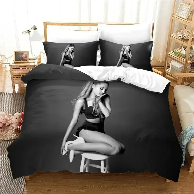 

Fashion Sexy Girl Ariana Grande 3D NEW Duvet Cover Pillowcase Bedding Set Adult Boy Girl Bedroom Decoration Single Double Large
