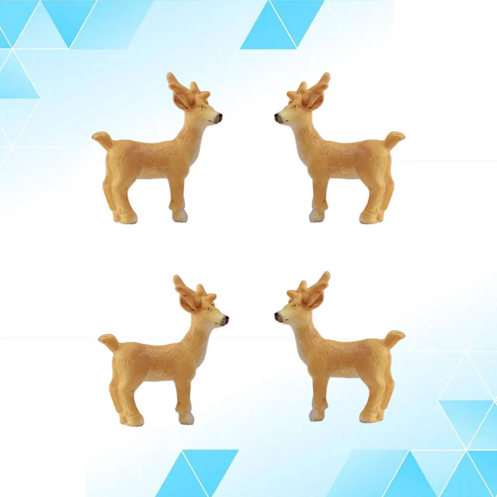 

4Pcs Resin Elk Ornaments Christmas Home Decor Craft Miniatures for Indoor Room Office Desk Decoration Holiday