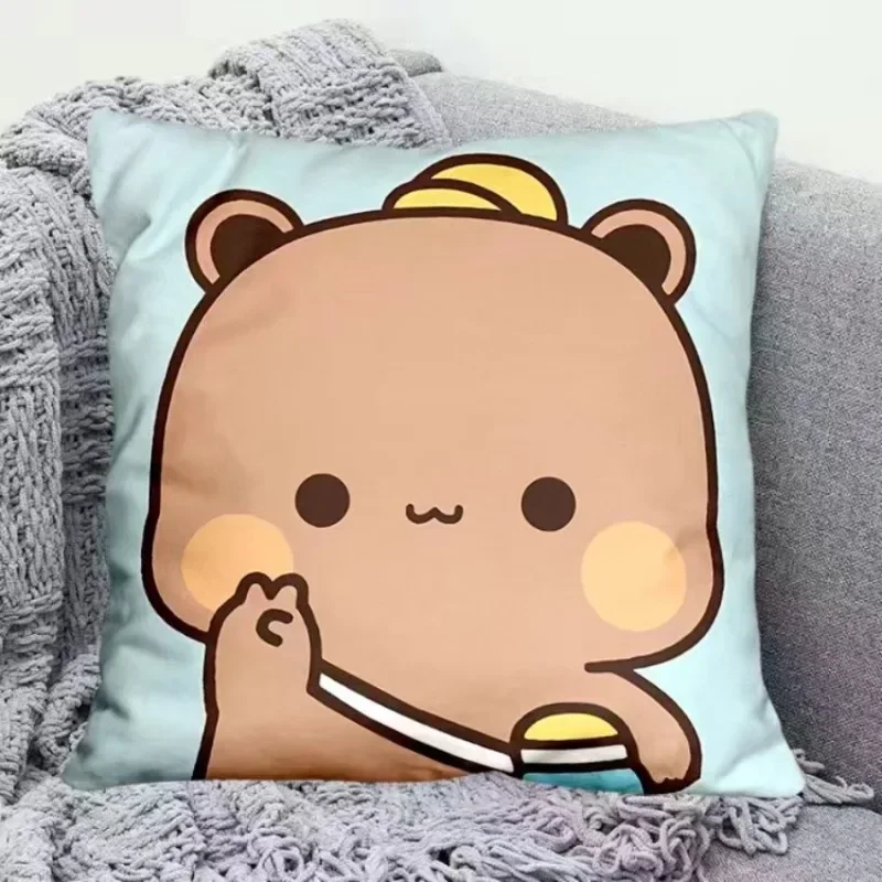 Bantal Lempar Panda Yier Lucu Bubu Dudu Bantal Kotak Kartun Kawaii Anime Lembut Bantal Sofa Pinggang Dekorasi Rumah Mobil Kamar Tidur