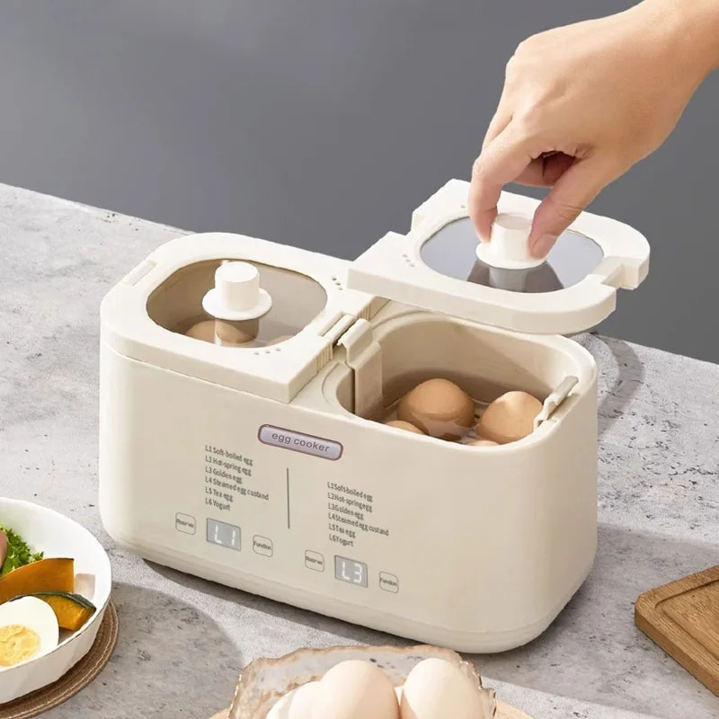 

Smart Egg Cooker Electric Egg Boiler with Stainless Steel Bowl 8-Egg Capacity Dual Temperature Control Poached Egg Maker