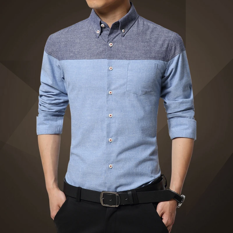 

New Product Lightning Shipment, Spring Autumn Long Sleeved Shirts, Men's Pure Cotton Lining Clothes, Slim Fit, Middle-Aged Young