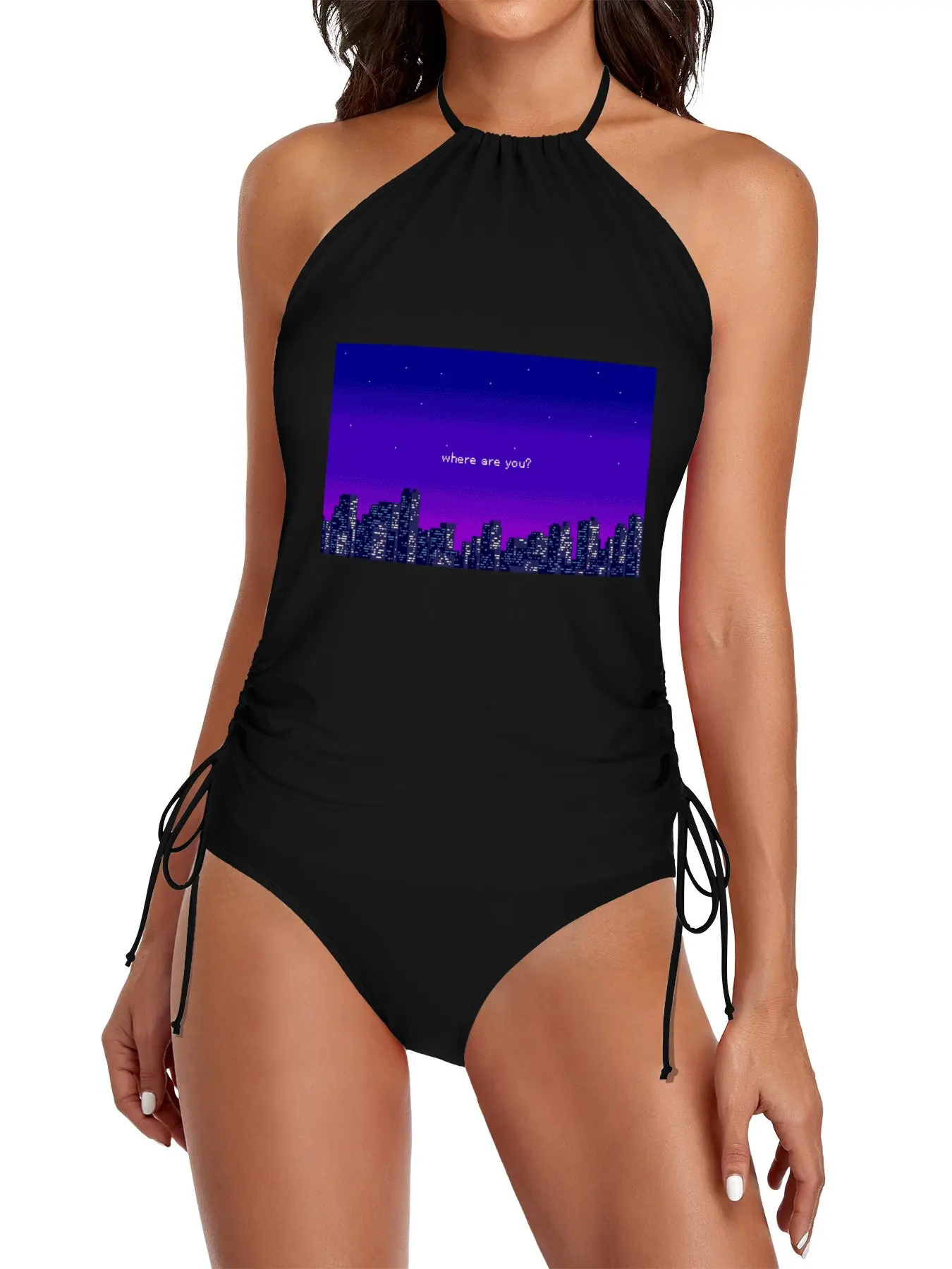

Vaporwave - Aesthetic (Where are you) Split Swimsuit Set bikini 2025 swimming suit woman swimsuits for woman