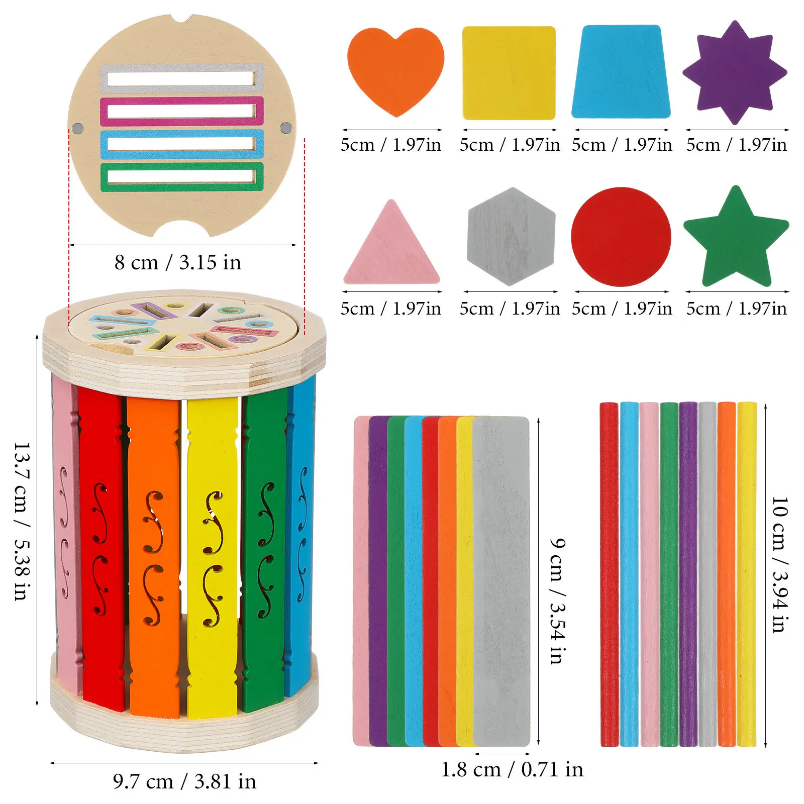 مجموعة واحدة من كوب الأطفال، فرز الألوان، أساسيات غرفة اللعب الحسية للأطفال الصغار، تعليمية خشبية، مهارات حركية دقيقة، تنموية
