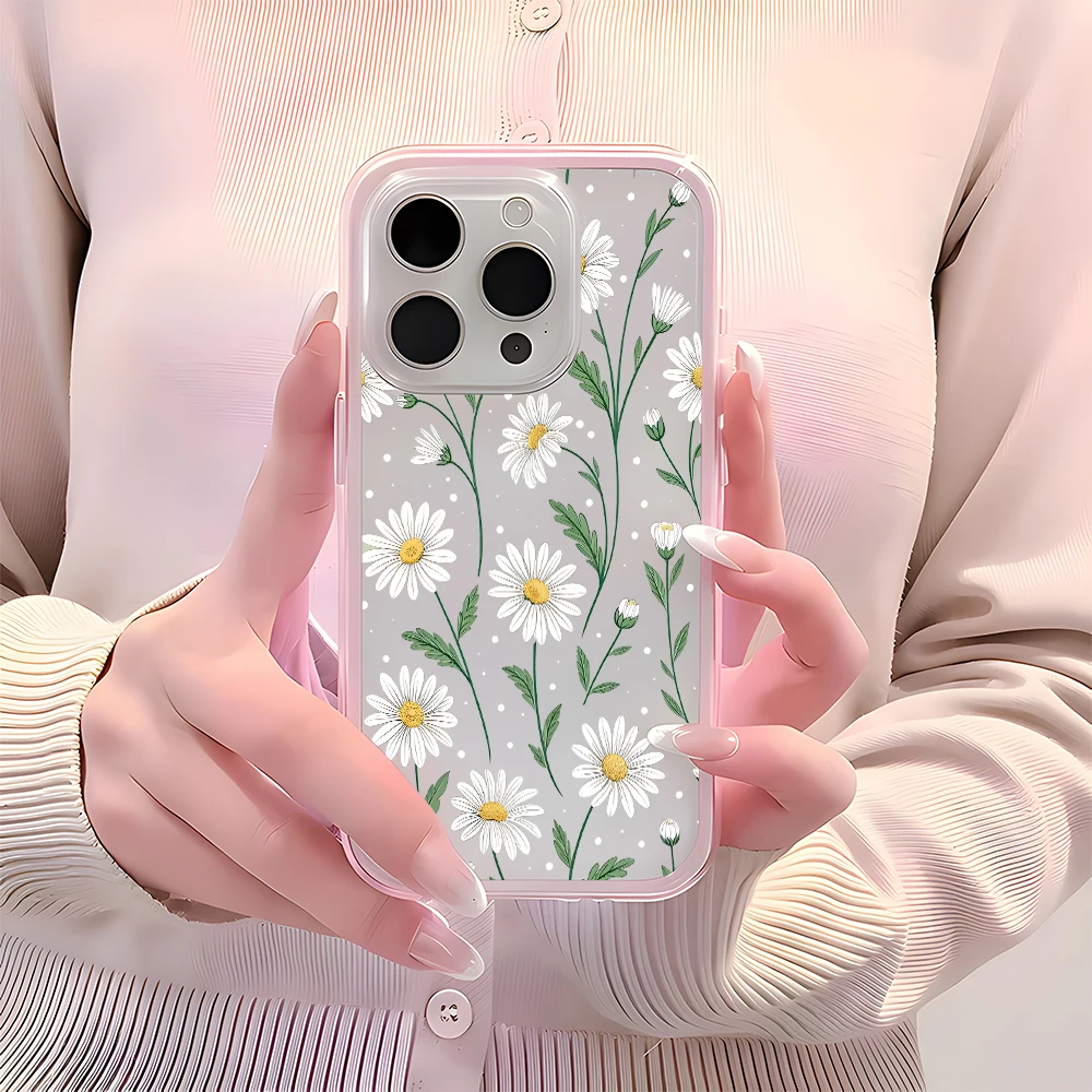 Frische Gänseblümchen-Blumenmuster 2-in-1 Transparente Handyhülle für Samsung Galaxy S26 Ultra S25 S23 FE S24 S22 Plus A57 A37 A55 A54 A36 A35 A16 Cover – Detail 7