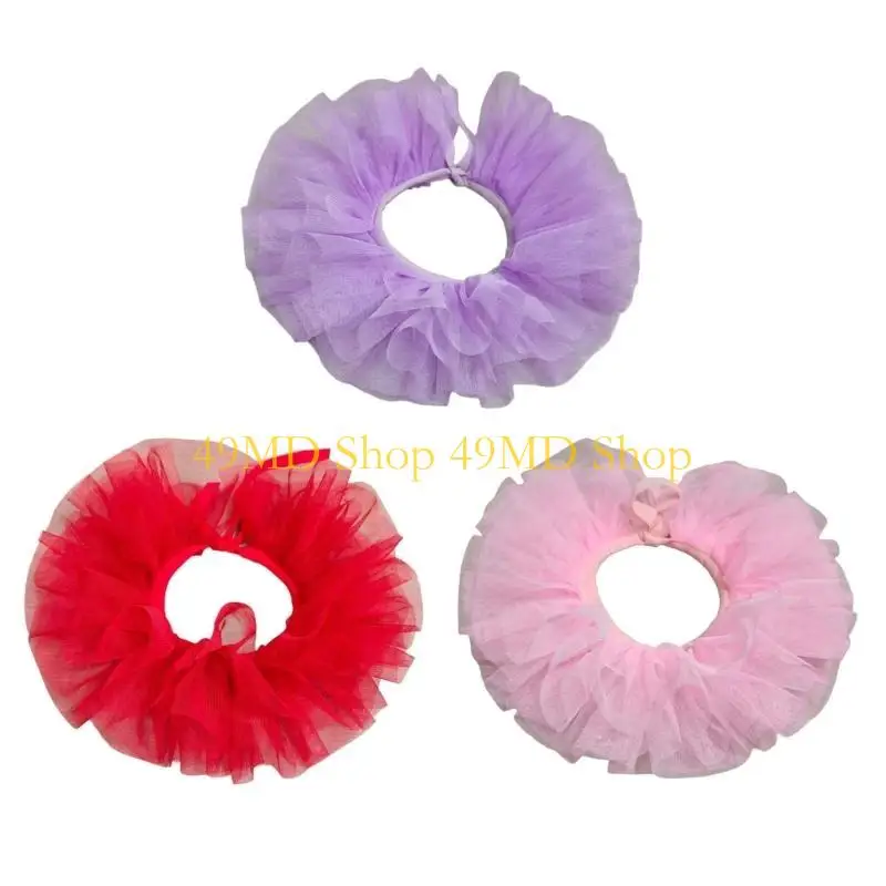 49MD Girls Retro Clown Choker Necklace Ruffle Faux Collar for Cosplay and Fancy Dress