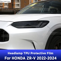 Car Headlight Protection Smoked Black Tint Anti-Scratch Protective Film TPU Stickers For HONDA ZR-V 2022-2024 Accessories