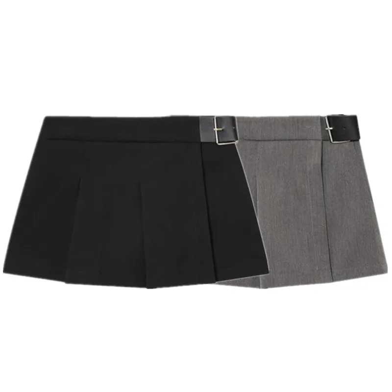 Femmes Faion large pli ceinturé taille moyenne jupe pantalon automne nouveauté Design polyvalent décontracté support ajustement autres/autres