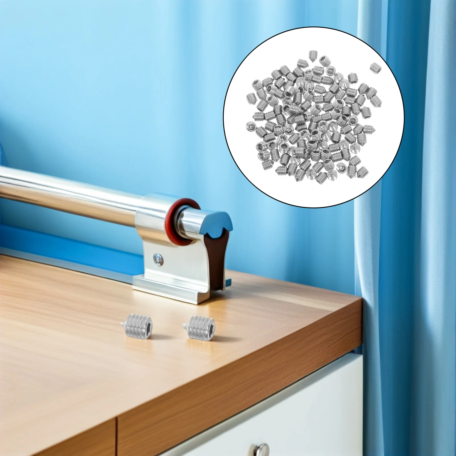 

120Pcs Stainless Steel Towel Rack Mounting Screws Hex Socket M5x6 Bathroom Hardware Repair Accessories Bath Towel Rack Brackets