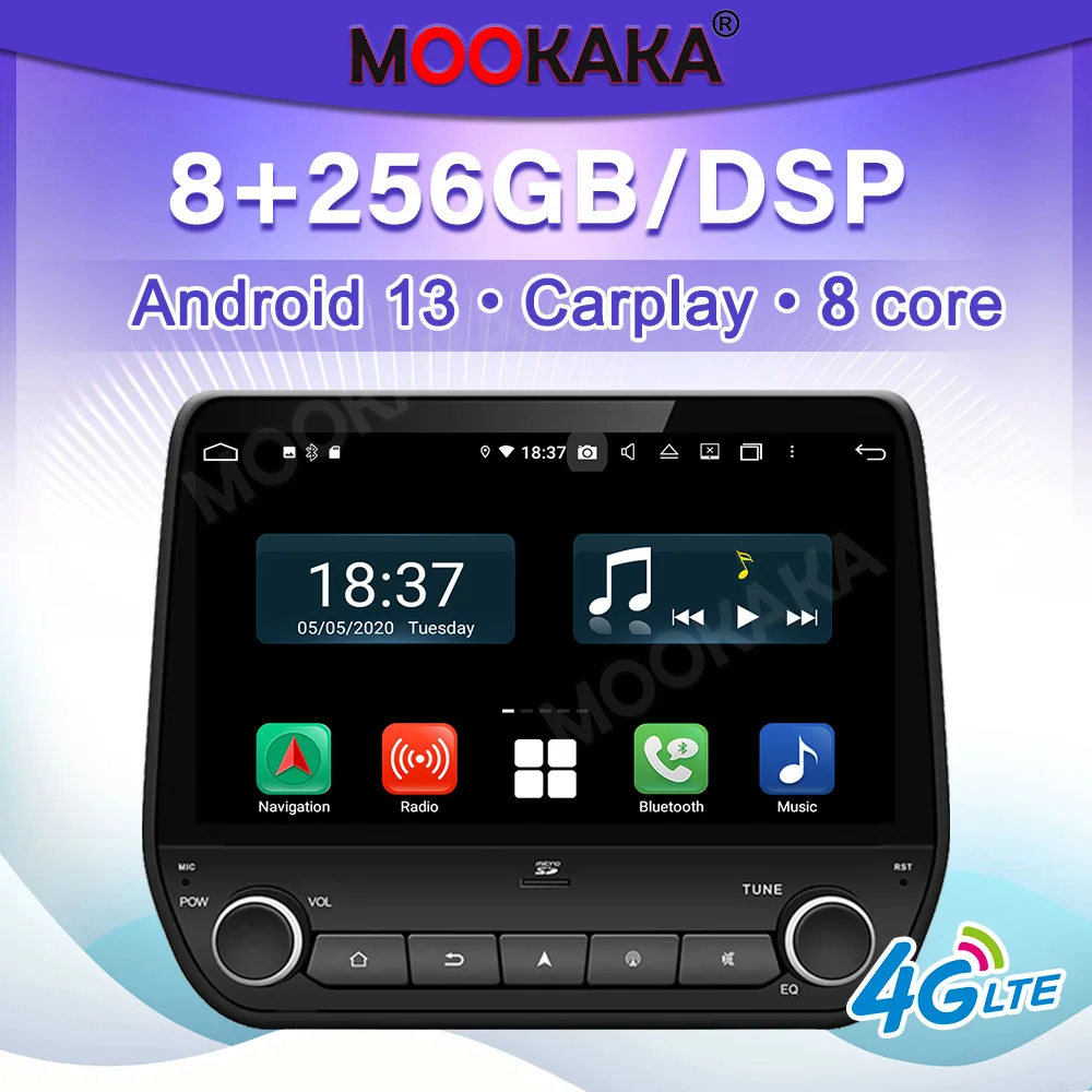 Radio para Auto de 12.1'' para Ford Ecosport, para Ford Fiesta 2017-2018, Reproductor Multimedia Inalámbrico Carplay, GPS, Navegación, DSP, Estéreo