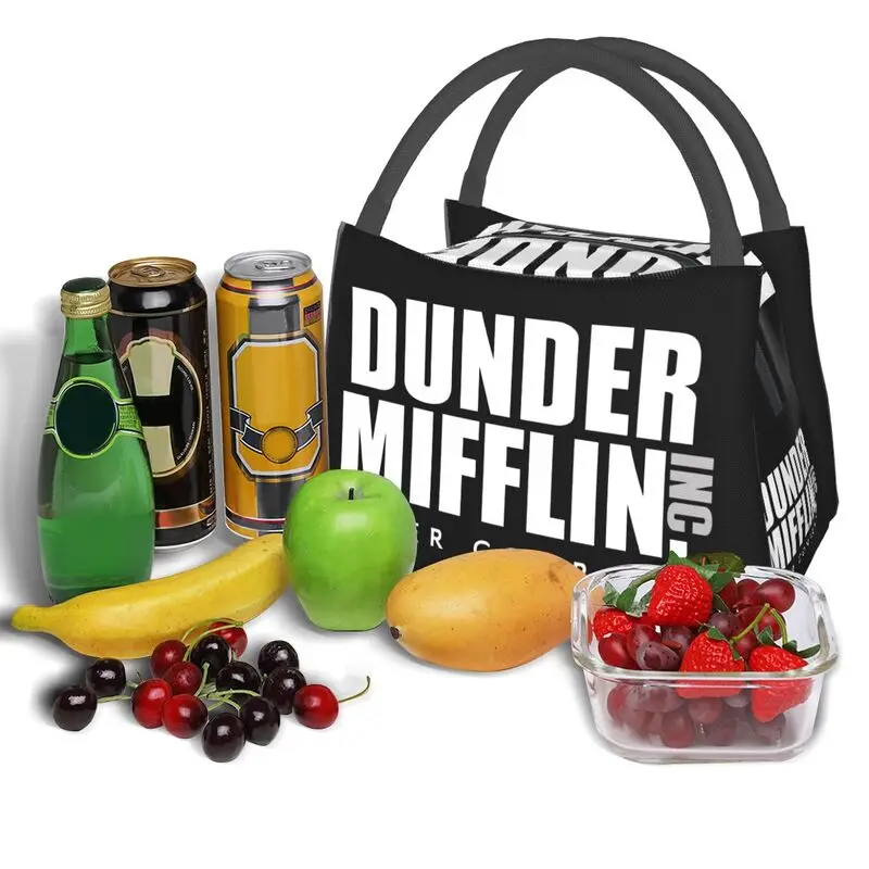 The Office TV Show Dunder Mifflin Paper Company bolsa de almuerzo para mujer, fiambrera térmica más fresca para el trabajo escolar, bolsas de Picnic