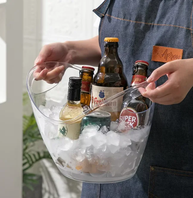 Wine Beer Champagne - Secchio trasparente da 4 litri per
