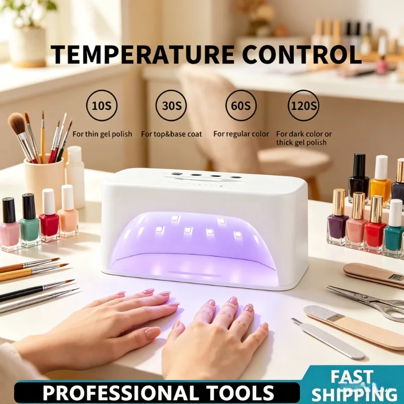 

Cordless UV LED Nail Lamp Rechargeable Gel Polish Dryer Nail Salon Tool