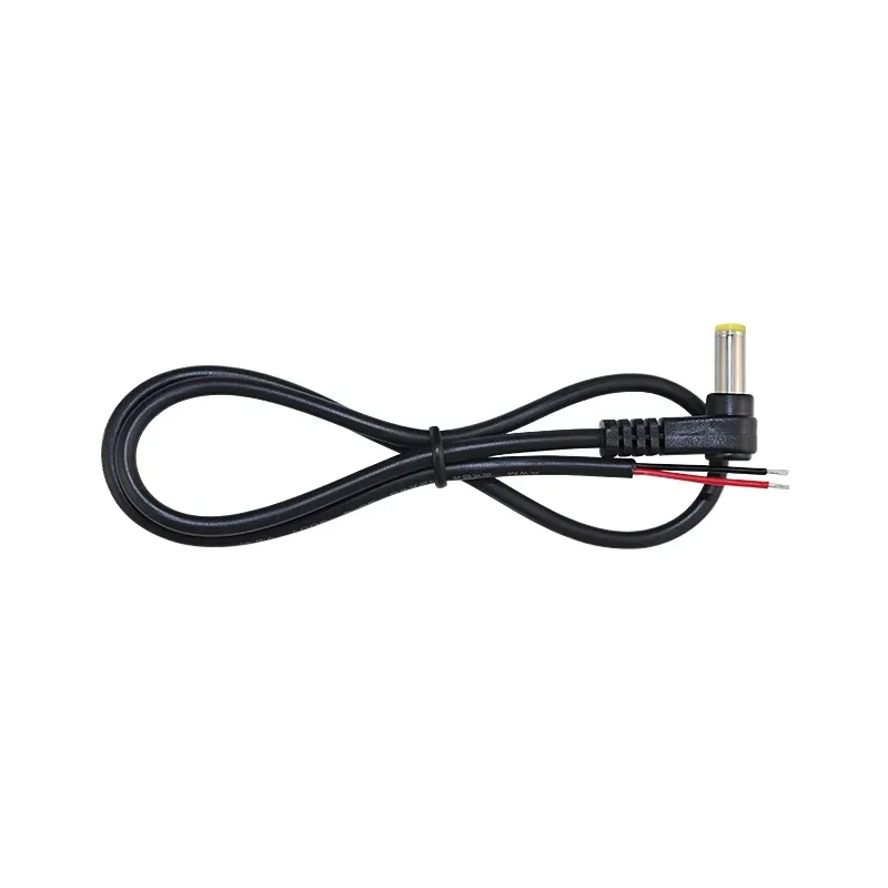 DC 5.5 x 2.1mm & 5.5 x 2.5mm Male 90 Degree Right Angle Connector Power DIY Cable Charging Line Monitoring Power Extension Wire