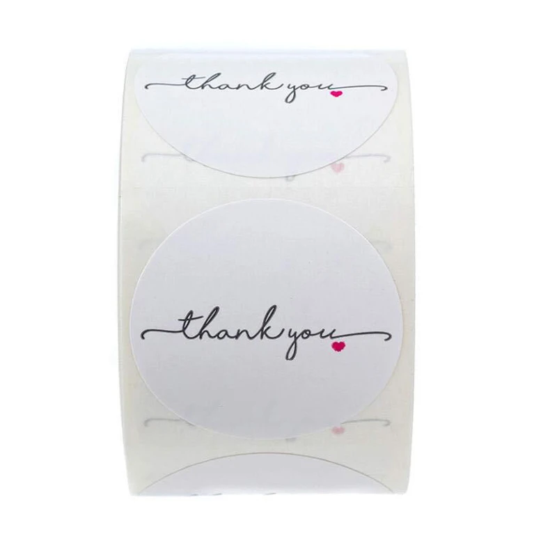 White Paper Label Sticker Thank You Sticker Scrapbook 1 Inch 100-500pcs Wedding Envelope Seal Handmade Stationery Sticker