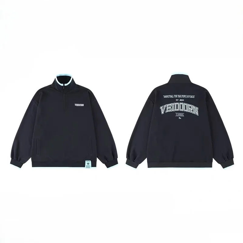 

Мужские толстовки без капюшона с воротником-стойкой на молнии, полностью на молнии, практичные, функциональные, универсальные, на каждый день, базовые, удобные для повседневной носки