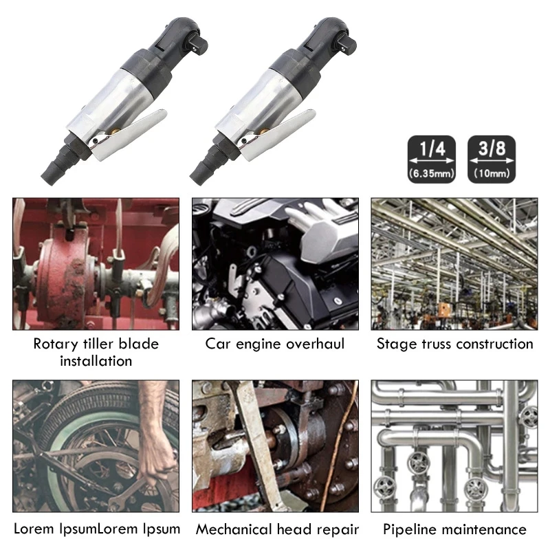 Llave de trinquete neumática/de aire para extracción de bomba de combustible/agua, herramienta de mano para reparación de automóviles, 1/4 y 3/8