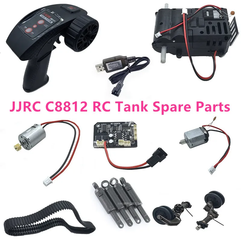 JJRC C8812 RC Tank Spare Parts motor Receiving board Remote control Wave box Track Shock absorber Guide wheel Charger gear lamp