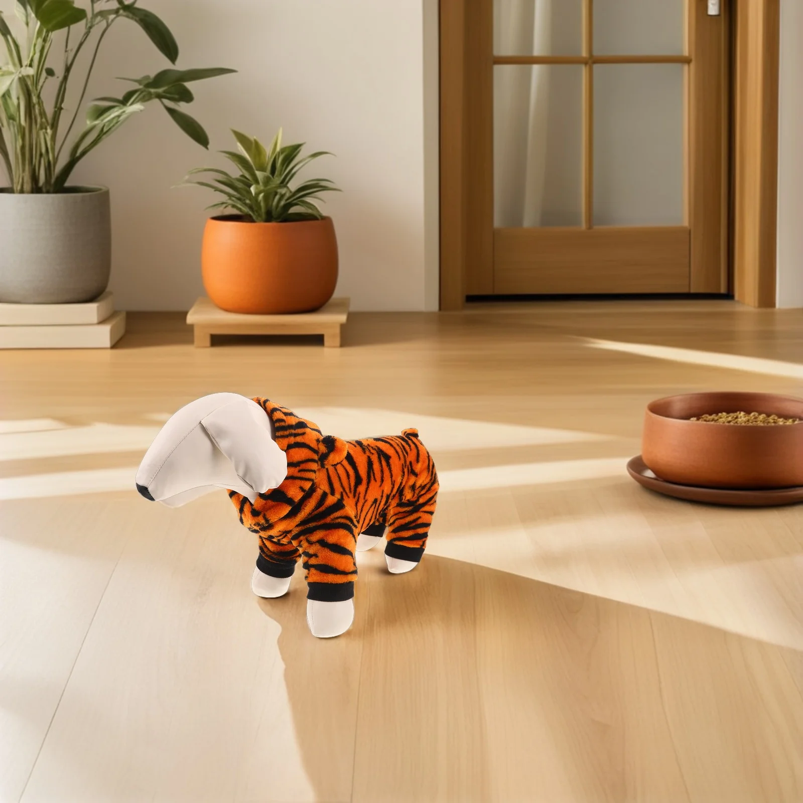 

Warm Pet Clothing for Medium Sized Dogs - Tiger Print Dog Sweater Hoodie - Puppy Winter Coat for Outdoor Play - Pet Costume