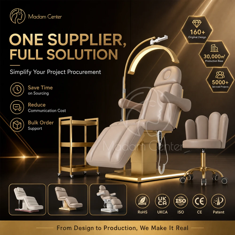 Madamcenter Electric Lifting Esthetician Facial Bed Cosmetic Beautician Clinic Salon Bed Cosmetology Chair Facial Treatment Bed