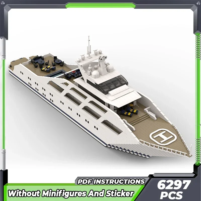 Moc Bouwstenen Militair Schip Model Luxe Super Jacht Technologie Modulaire Blokken Geschenken Speelgoed Voor Kinderen DIY Sets Montage