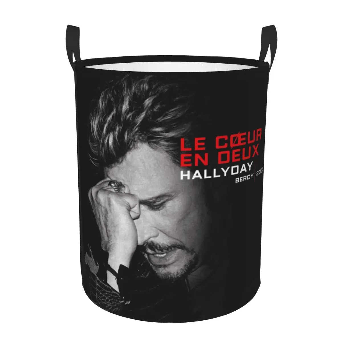 Customized Johnny Hallyday Laundry Basket Collapsible France Rock Singer Clothing Hamper Toys Organizer Storage Bins