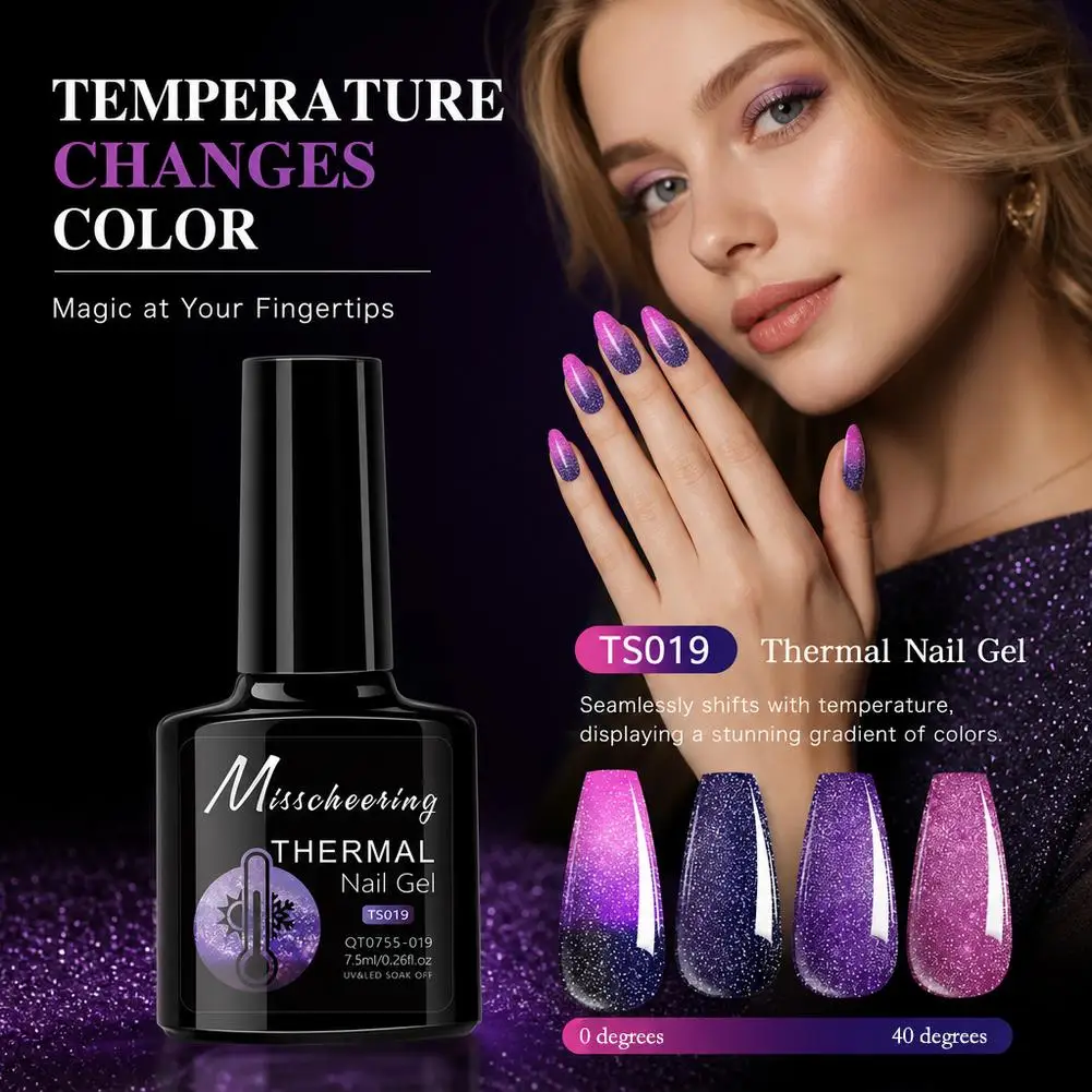 7.5ml Color Changing Gel Nail Polish - Temperature-Sensitive - Soak Off UV LED Nail Art Manicure Gel Polish for Salon Use 2026