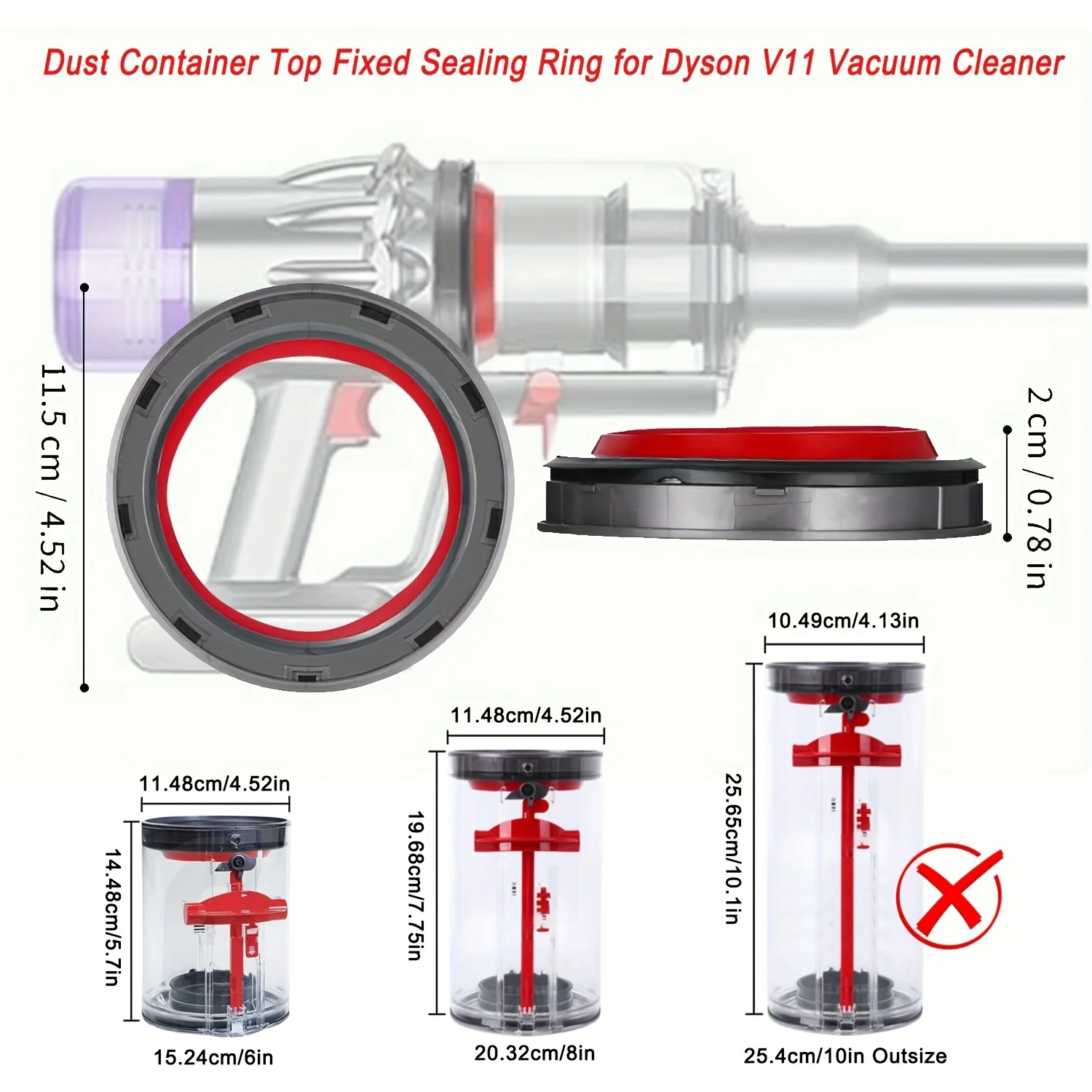 Большой пылесборник, 1 шт., запасная часть для пылесоса Dyson V10 SV12, канистра/ведро для пыли, не подходит для V12