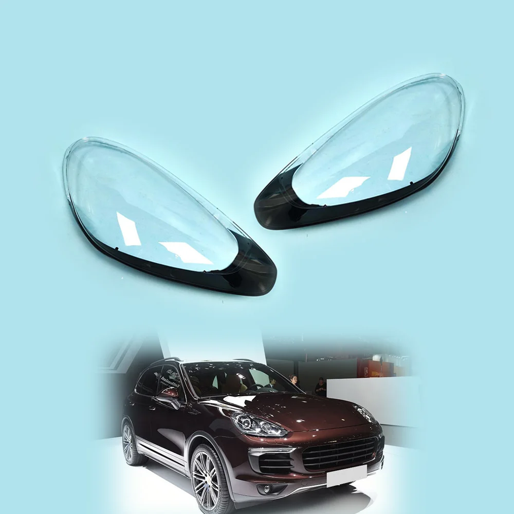 

Pair For Porsche Cayenne S GTS Turbo 2015 2016 2017 Headlamp Cover Car Headlight Shell Lens