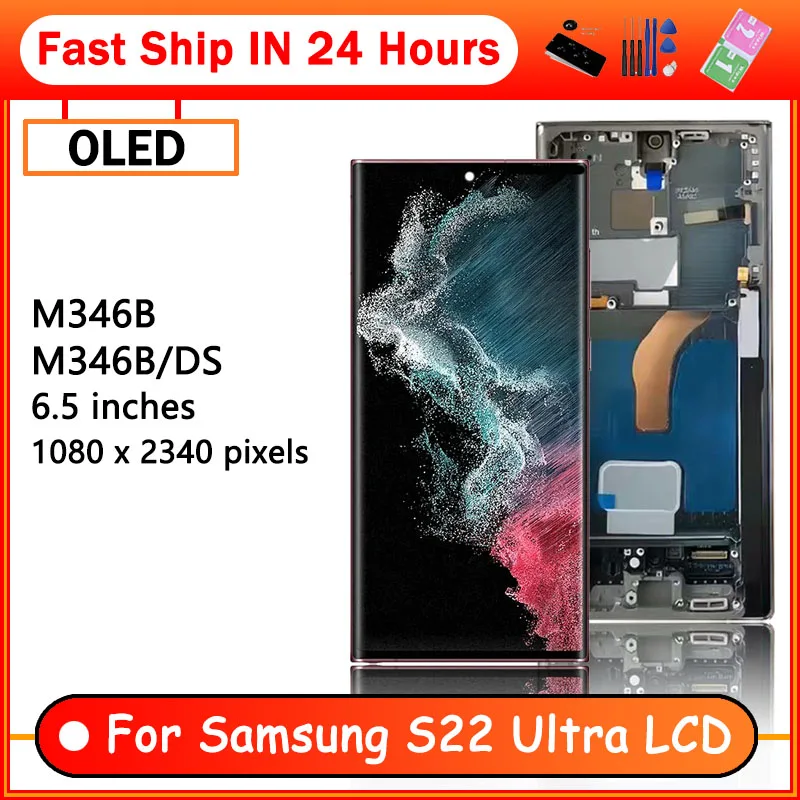 OLED Quality Small Size For Samsung S22 Ultra S22Ultra 5G SM-S908B  SM-S908U LCD Display Touch Screen Digitizer Assembly