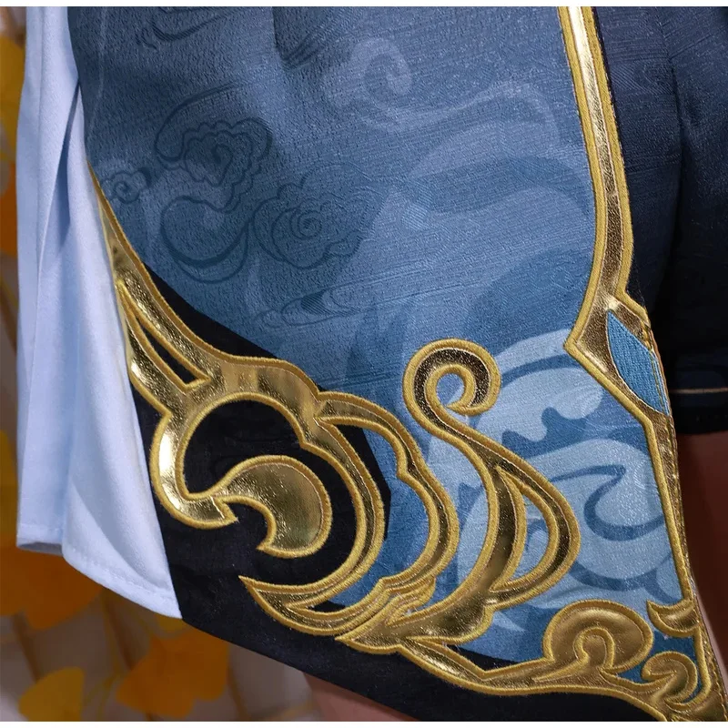 【Wetrose】 متوفر في المخزون أزياء Xingqiu SSR التأثيرية Genshin Impact Xing Qiu مجموعة كاملة من الشعر المستعار لعيد الهالوين وعيد الميلاد