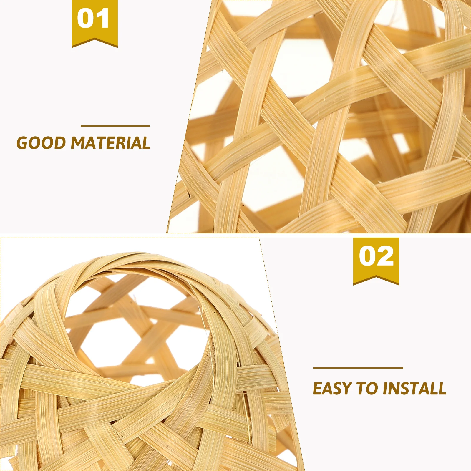 Wicker Light Shade Bamboo Lampshade Ceiling Decorate Replacement Fan Covers Woven Basket