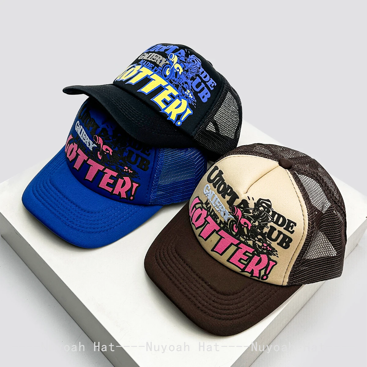 

New Men Women American Street Letters Baseball Hats Breathable Mesh Color Block Sunshade Personal Trucker Caps Versatile Fashion